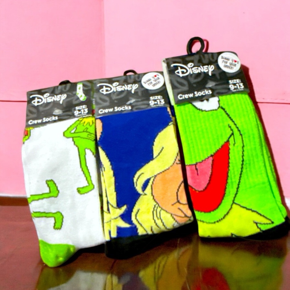 Disney Ms piggy & kermit Character Crew Socks Set